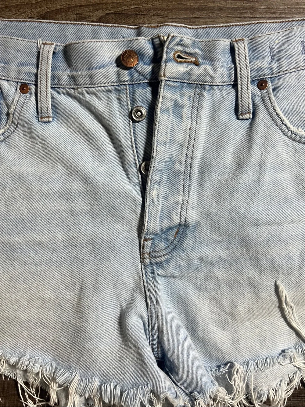 Madewell Relaxed Denim High Rise Distressed Cut Off Jean Shorts